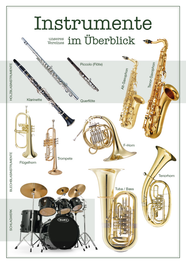 Instrumente beim Musikverein Julbach